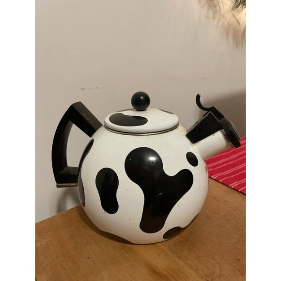 copco Kitchen Copco 08 Vintage Cow Black White Spots Tea Kettle